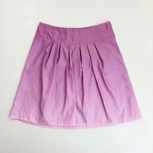 H&M Full Pleated Skirt SZ 8 Ombre Sheen Wide Waistband Side Zip Plum Pink
